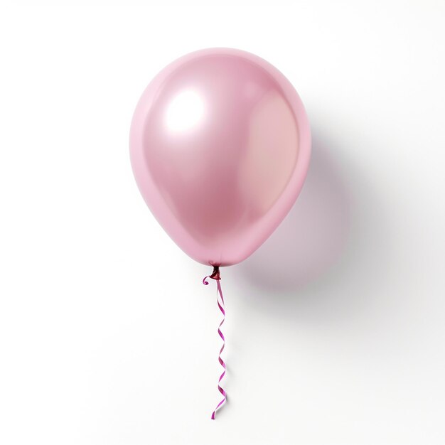 Un ballon rose avec un ruban rose attaché à lui