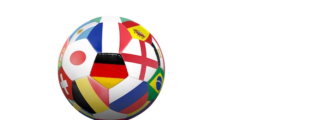 Ballon de soccer sur aire de jeux verte. Notion de football