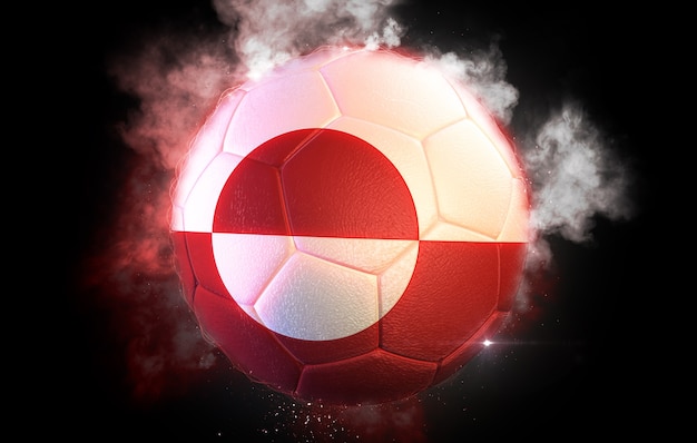 Ballon de soccer texturé avec le drapeau du Groenland