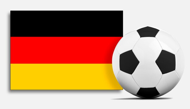 Ballon de soccer vierge avec le drapeau de l'équipe nationale d'Allemagne