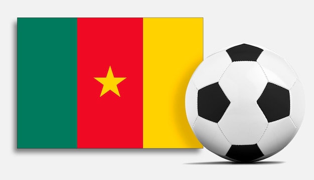 Ballon de soccer vierge avec le drapeau de l'équipe nationale du Cameroun