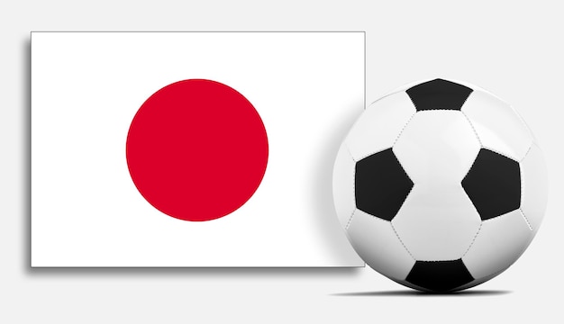 Ballon de soccer vierge avec le drapeau de l'équipe nationale du Japon