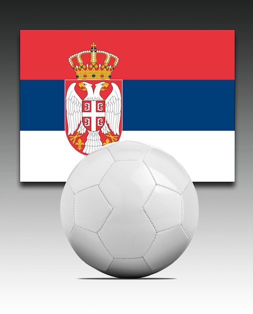 Ballon de soccer vierge avec le drapeau de l'équipe nationale de Serbie
