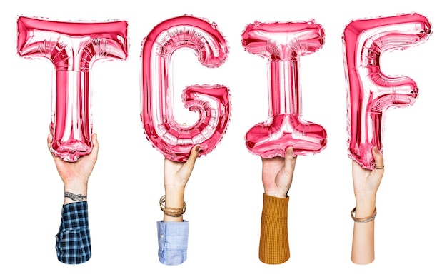 Un ballon TGIF est un autocollant de mots png à fond transparent.
