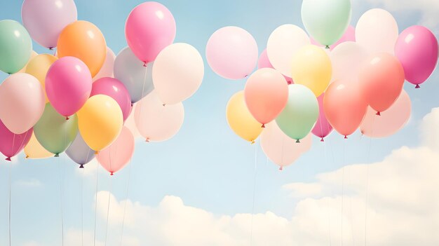 ballons d'air pour carte de vœux d'anniversaire ou invitation à une fête pour enfants