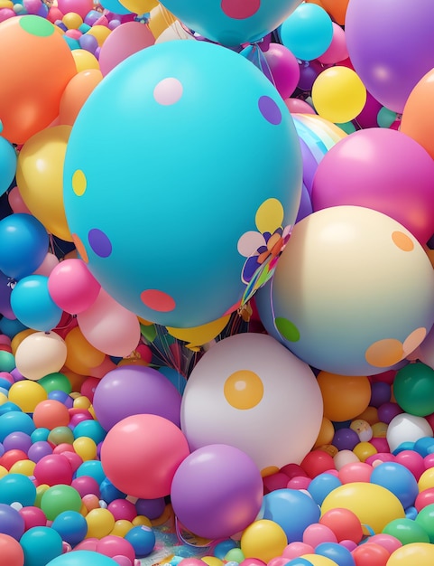 Ballons d'anniversaire colorés générative ai