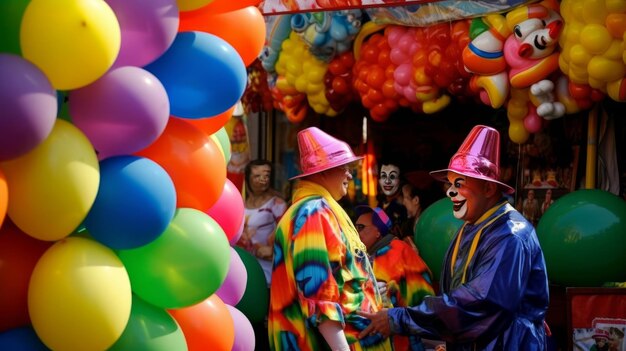 Ballons avec clown Illustration Générative AIxDxA