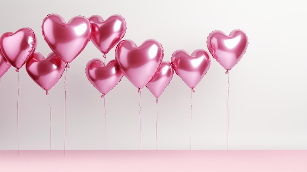 Ballons coeur rose brillant