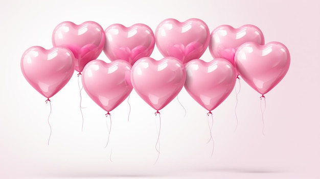 Ballons coeur rose brillant