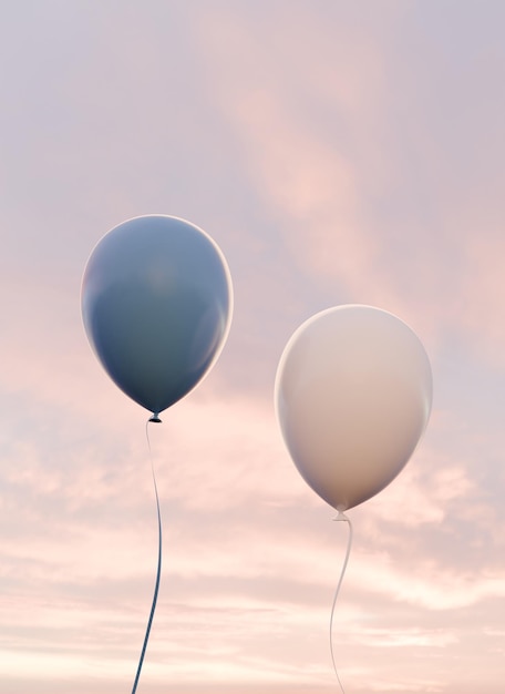 Photo des ballons colorés sur le fond du ciel