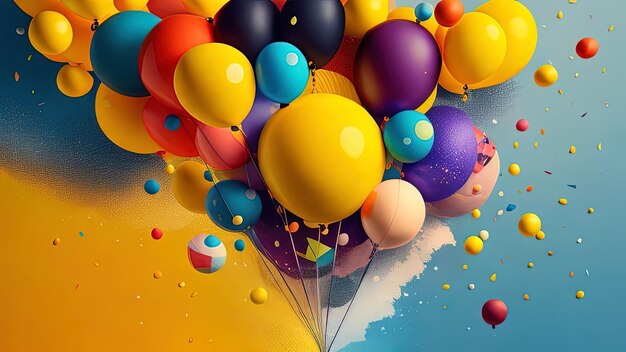 Des ballons colorés qui volent