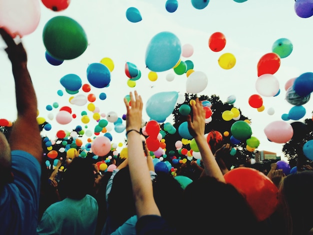 Photo des ballons colorés