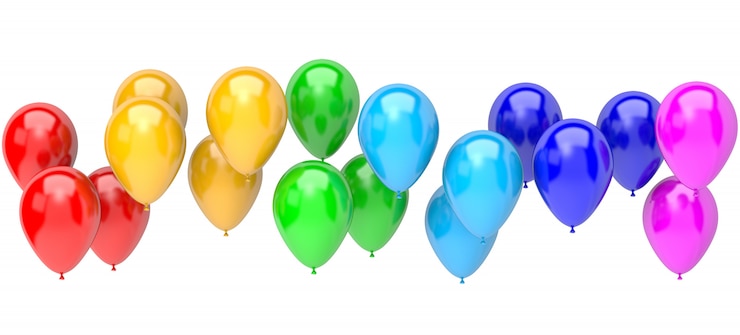 Photo ballons de couleur arc-en-ciel