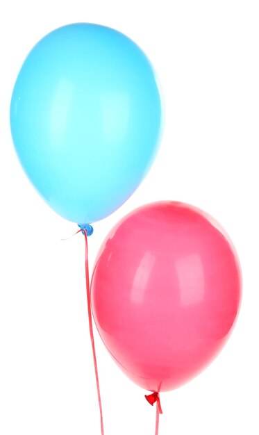 ballons de couleur isolés sur blanc