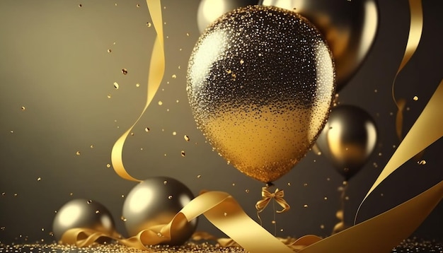 ballons dorés festifs