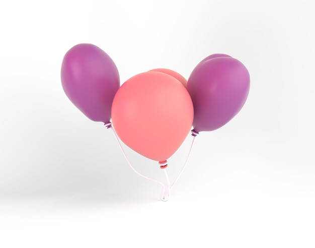 Ballons face avant isolé avec fond blanc