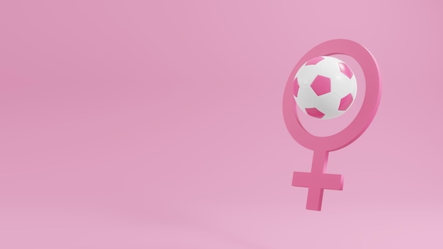 Photo des ballons de football roses en 3d l'autonomisation des femmes et la résilience des femmes dans le football sur une surface rose