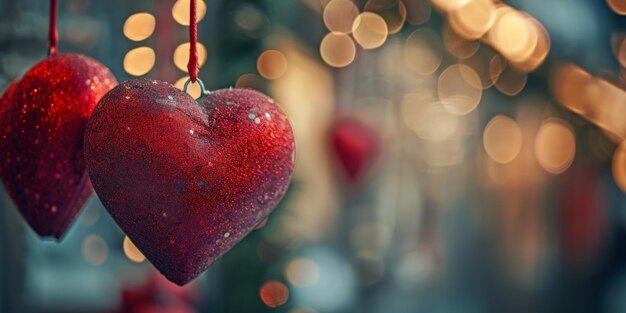 ballons en forme de cœur Jour de la Saint-Valentin IA générative