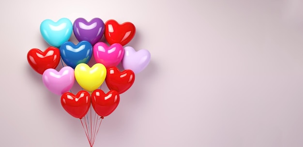 Photo des ballons en forme de cœur pour la saint-valentin