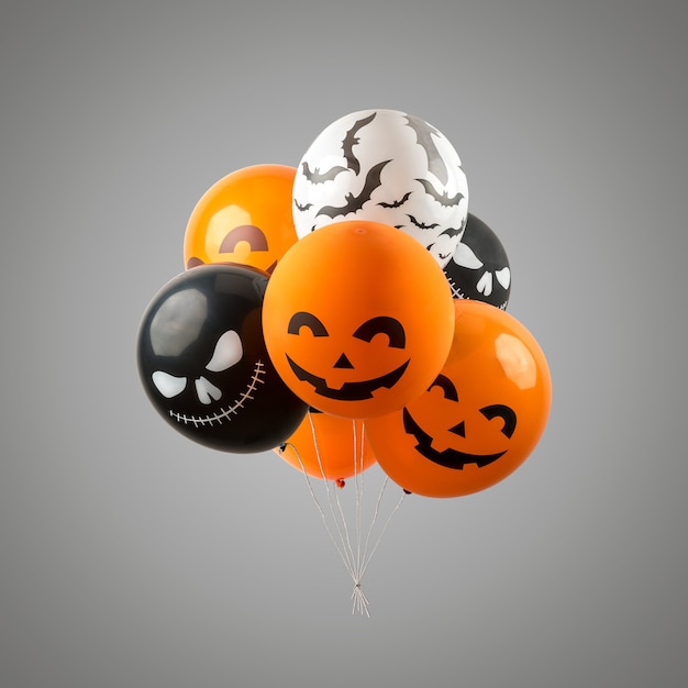 Ballons d'Halloween sur fond blanc