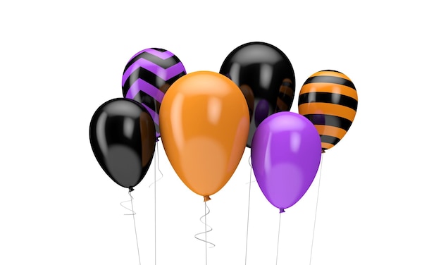 Ballons d'halloween happy halloween decotation d render