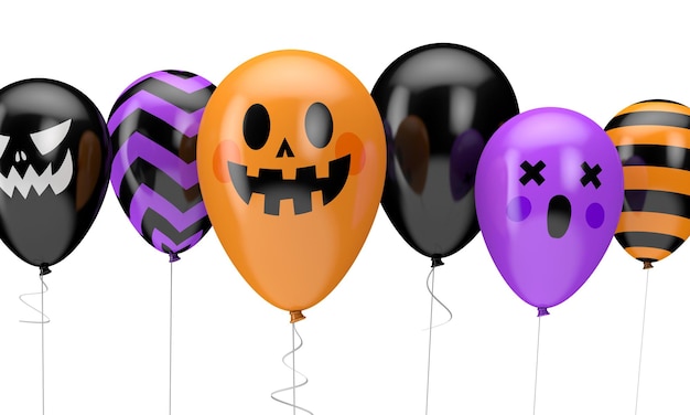 Ballons d'halloween happy halloween decotation d render