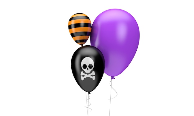 Ballons d'halloween happy halloween decotation d render