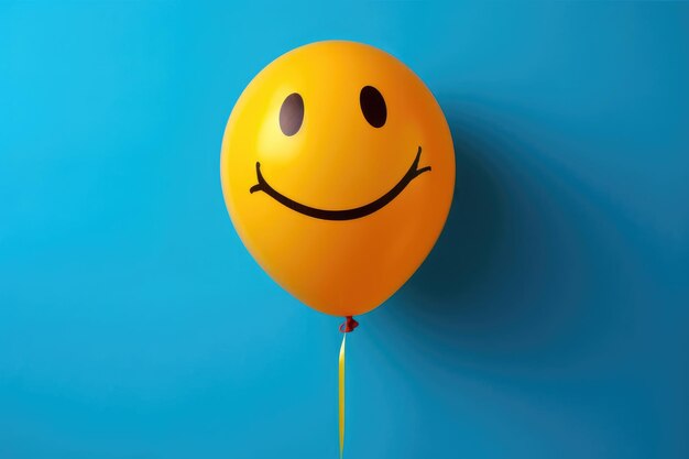 Des ballons jaunes avec un sourire peint en arrière-plan