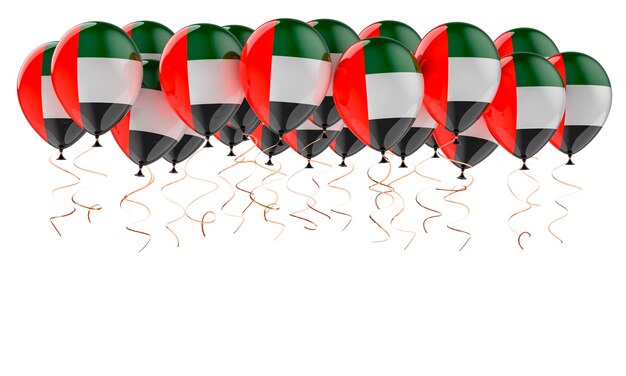 Ballons avec le rendu 3D du drapeau des Émirats arabes unis