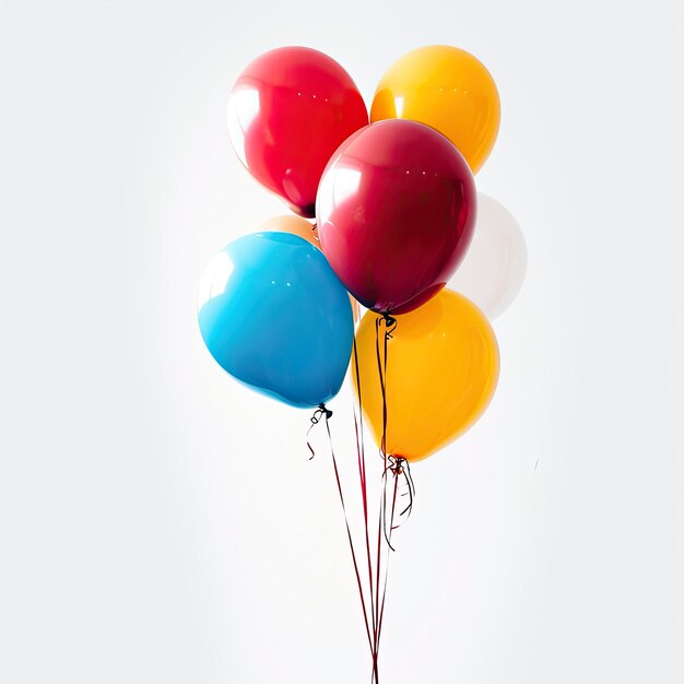 ballons ronds multicolores sur fond blanc