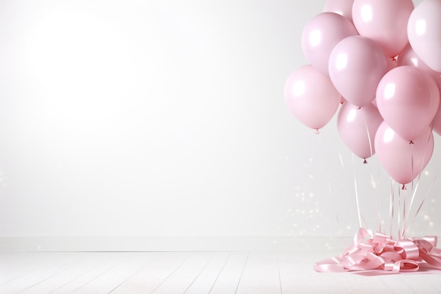 Ballons roses avec espace de copie