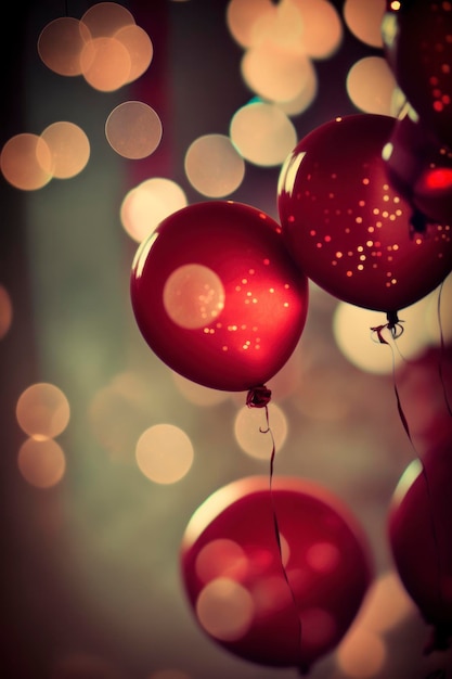 ballons rouges bokeh en arrière-plan peu profond