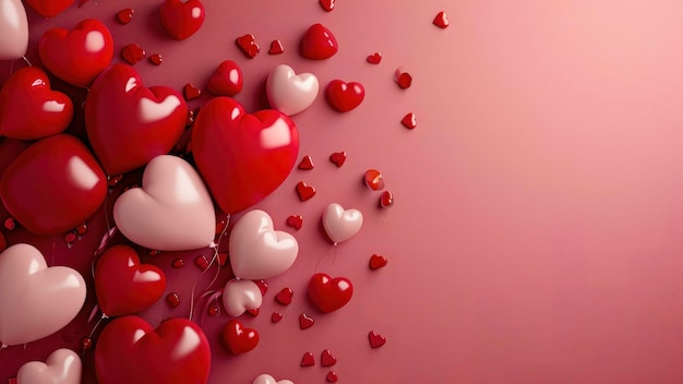 ballons rouges en forme de cœur ballons en forme de coeur arrière-plan de coeur rouge