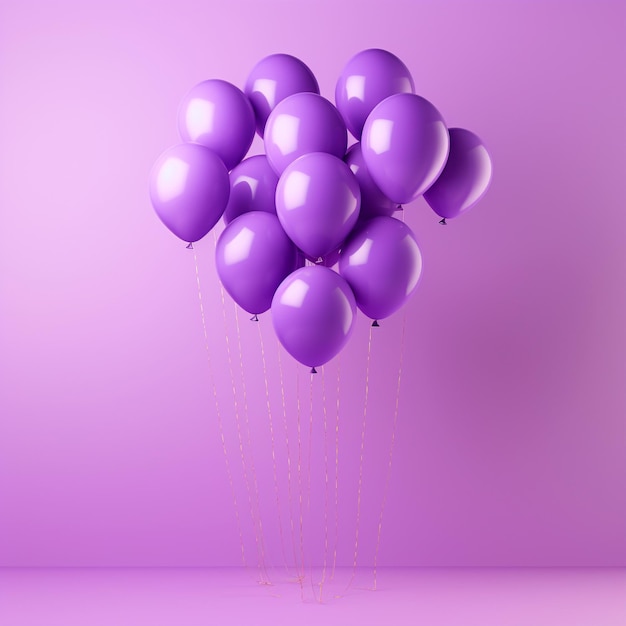 Des ballons violets sur un fond violet