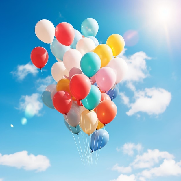 ballons volant dans le ciel ballons dans le ciel Créé à l'aide de l'IA générative