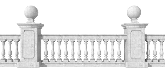 Balustrade sur blanc