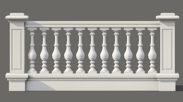 Photo balustrades en pierre ou en marbre avec piliers colonnes balustrades et balustrades de style grec ou romain classique pour balcons terrasses et escaliers