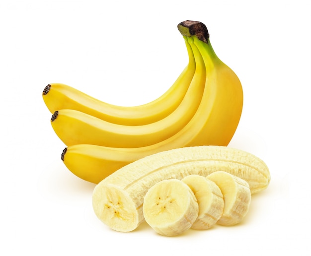 Banane. Bouquet de bananes isolé sur fond blanc
