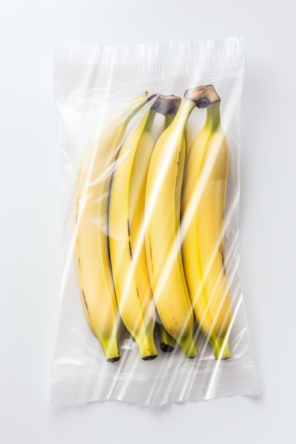 Banane dans un sac en plastique Ai générative
