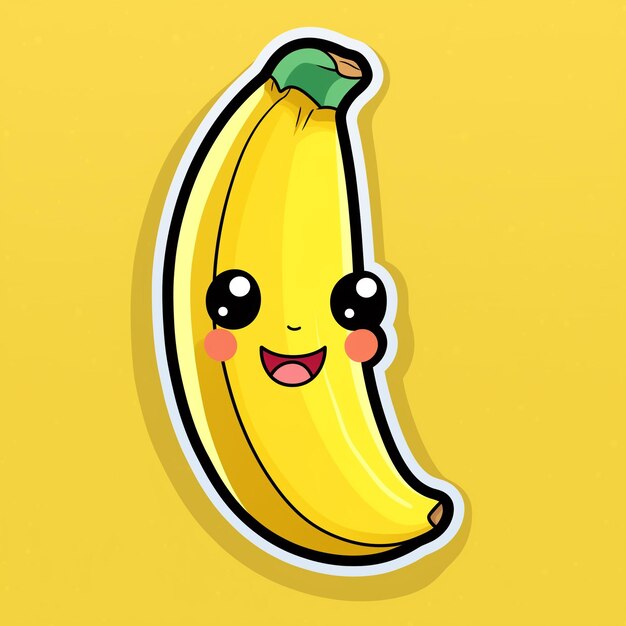 Photo une banane de dessin animé avec un visage