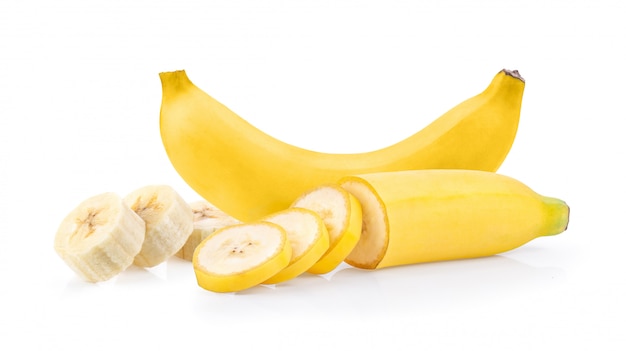 Banane, isolé, blanc