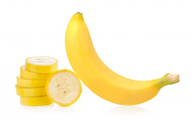 Banane, isolé, blanc