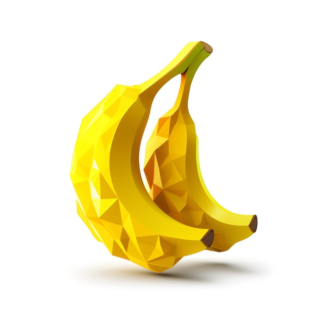 Une banane jaune avec une pointe noire et un fond blanc
