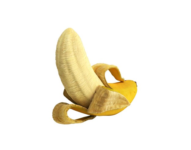 Banane à moitié pelée Banane ouverte Banane 3d ne fait pas d'ombre