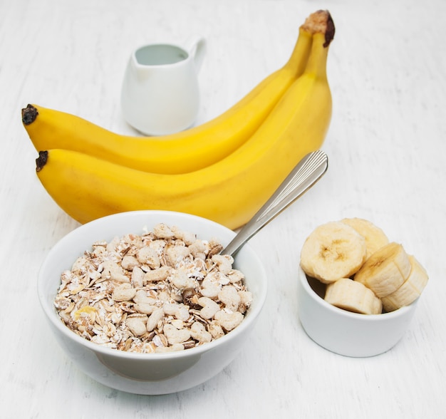 Banane et muesli