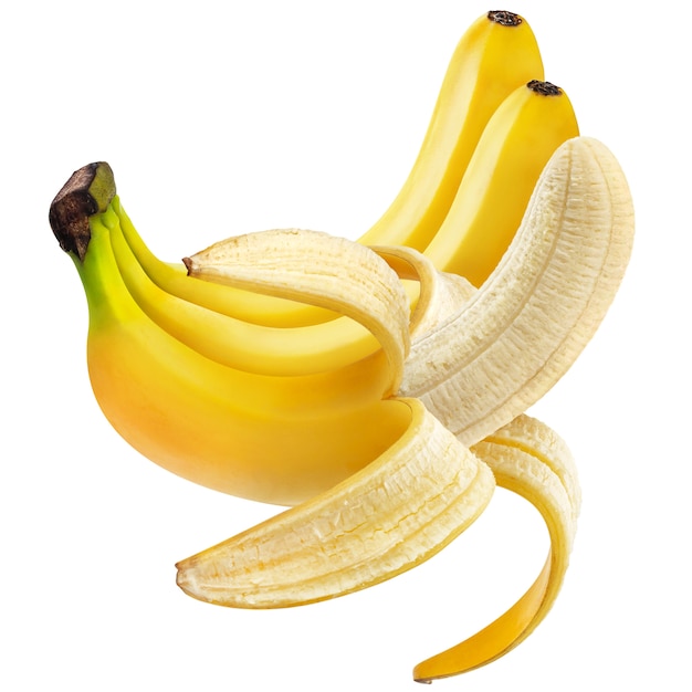 Banane ouverte isolée