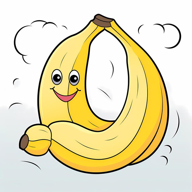 Photo une banane souriante une aventure colorée avec un emoji de banane