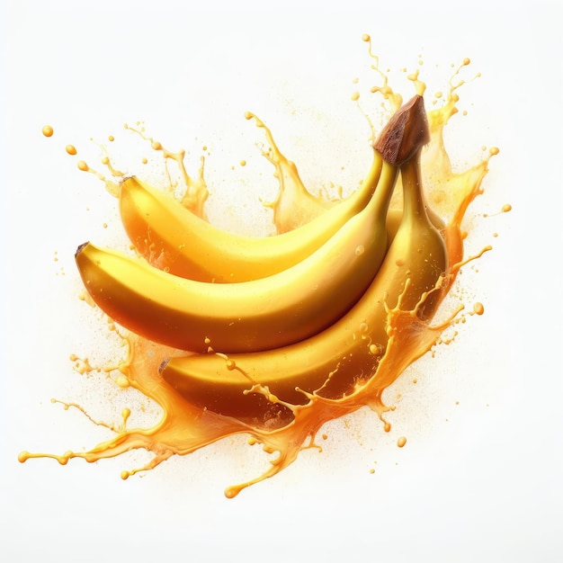 banane splash isolé sur blanc