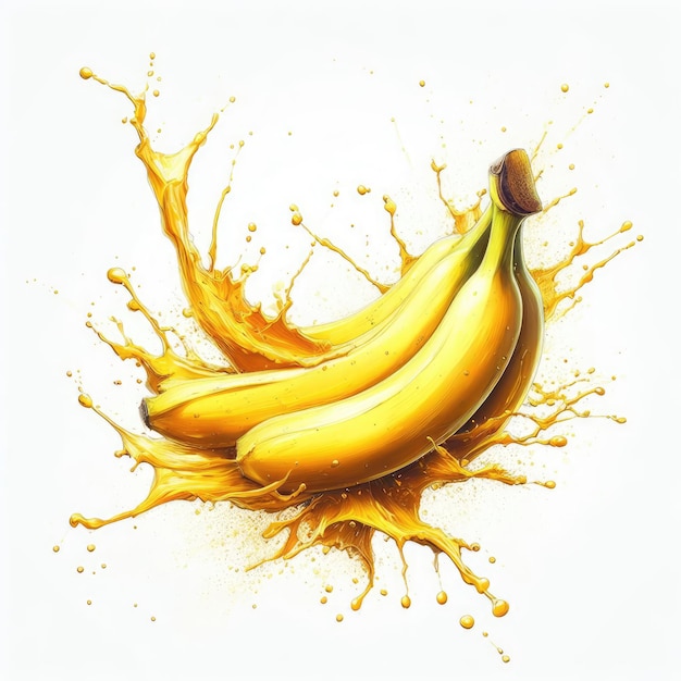 banane splash isolé sur blanc