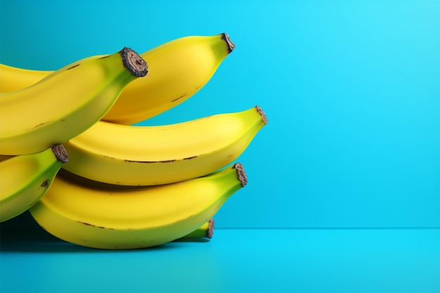 Bananes sur fond de bannière bleue